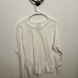 Athleta Cream Mesh Sweatshirt